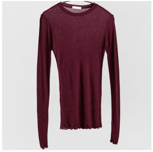 t-shirt women elastic cotton and long sleeves