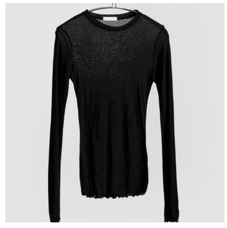 t-shirt women elastic cotton and long sleeves