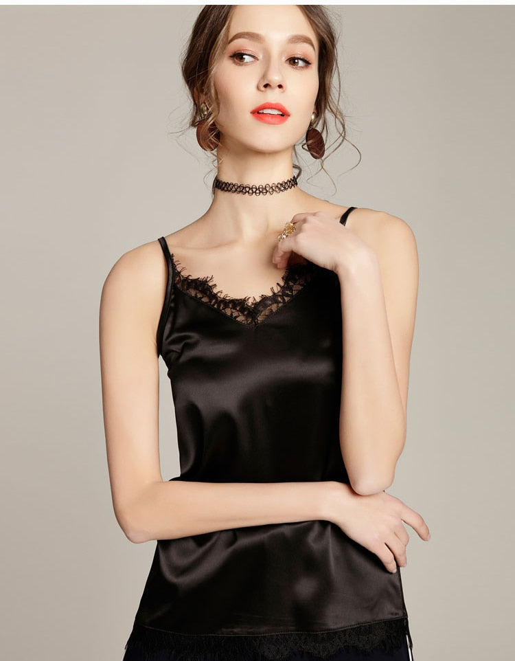 Summer Silk Tank Top Women Sexy