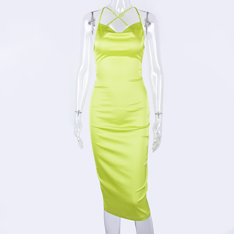 women bodycon long midi dress sleeveless elegant