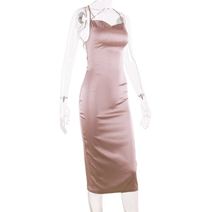 women bodycon long midi dress sleeveless elegant