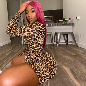 women playsuit animal print leopard tiger bodycon streetwear