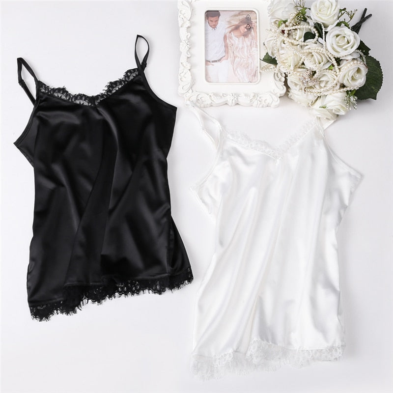 Summer Silk Tank Top Women Sexy